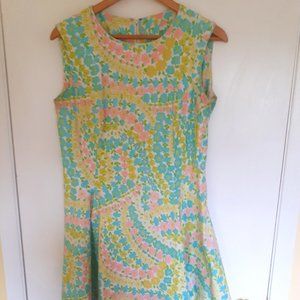 Vintage 60s Psychedelic Pastel Floral Dress